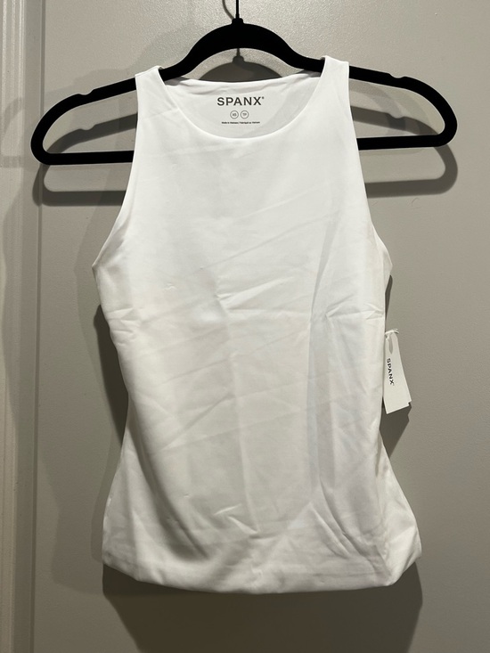 SPANX White Smoothing Racerback Tank XS Classic Clean Fit NWT - Picture 3 of 8